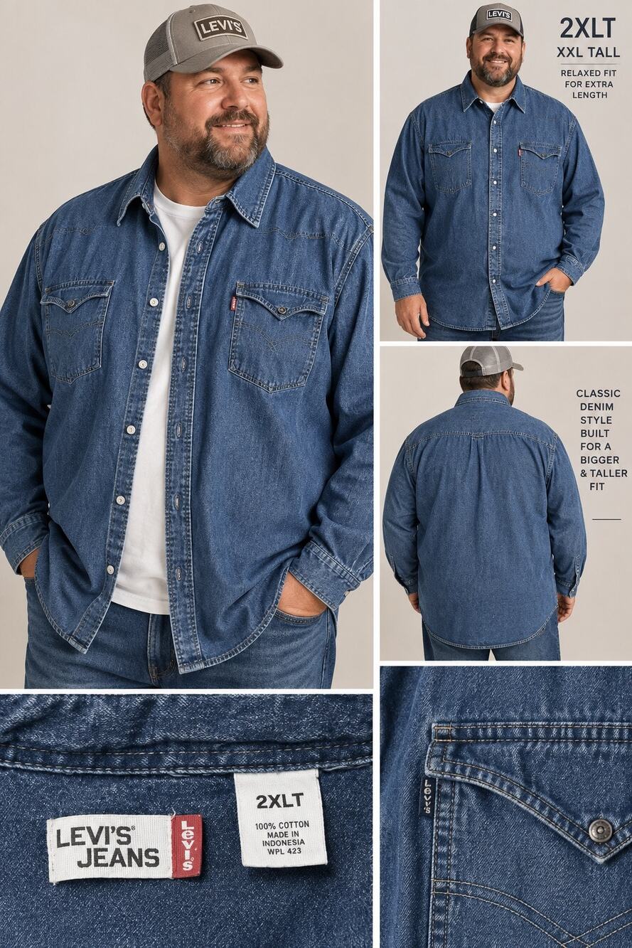 VTG Classic Denim Button-Up Shirt - Blue